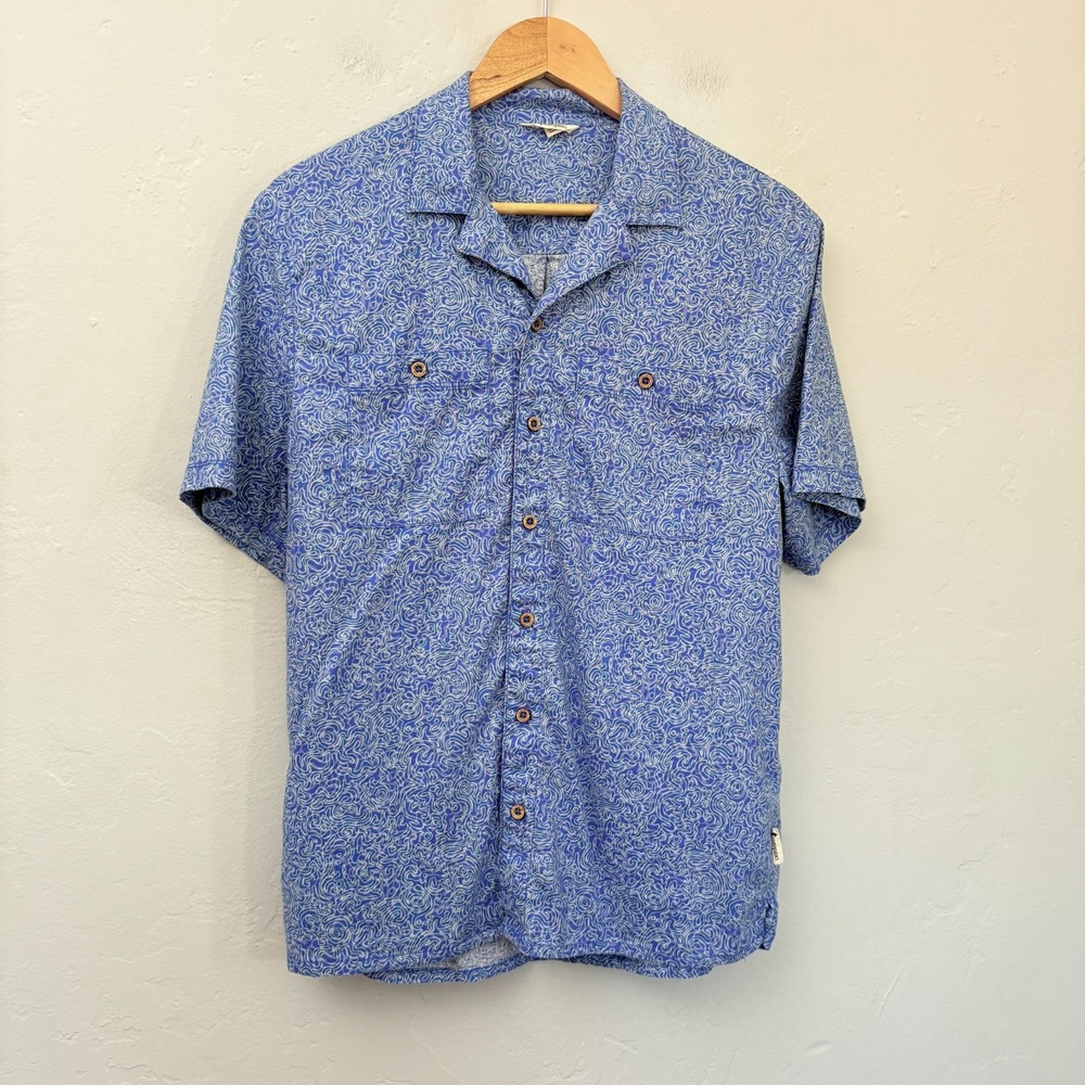 Cotopaxi Afuera Shirt Men Size Small Blue Button Up Short Sleeve